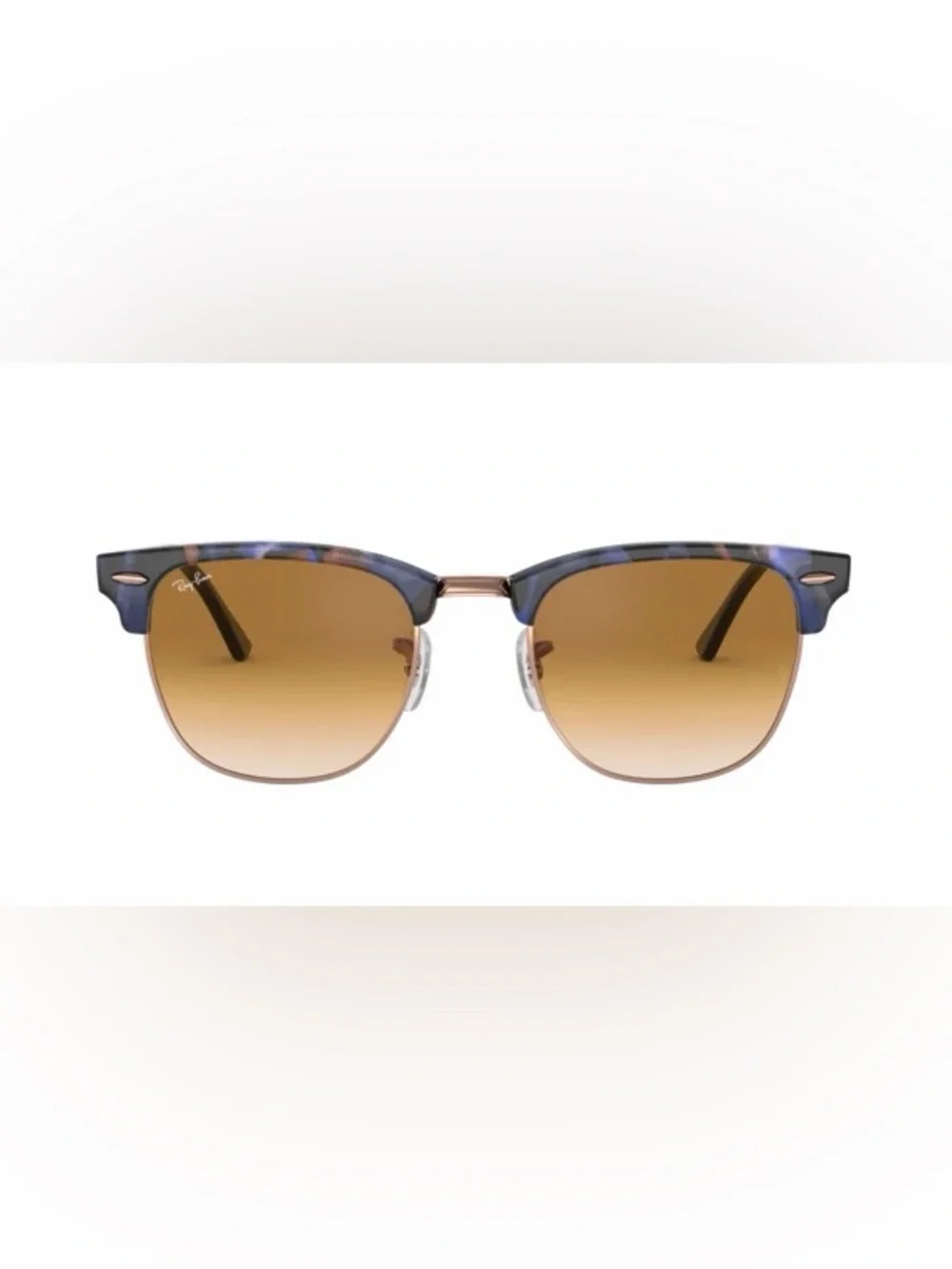 Ray-Ban RB3016 Clubmaster Sunglasses in Tortoise Shell Blue and Brown - Picture 4 of 12